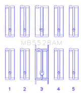 King Engine Bearings Mazda 626 F8/(Size +0.25mm) Main Bearing Set