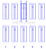King Engine Bearings Ford 98Ci 1.6L 8V (Size +1.0mm) Main Bearing Set