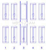 King Engine Bearings Chrysler 2.2 (Size +0.50mm) Main Bearing Set