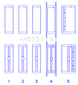 King Engine Bearings General Motors 326/350/389/400 (Size STDX) Main Bearing Set