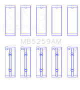 King Engine Bearings Honda B18A1 (Size +0.25mm) Main Bearing Set