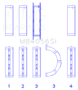 King Engine Bearings Ford 155 (Size +0.75mm) Main Bearing Set