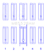 King Engine Bearings Mazda 626 F8/(Size +1.0mm) Main Bearing Set