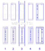 King Engine Bearings General Motors 379/V8 Ohv (Size +0.50mm) Main Bearing Set