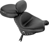 Mustang 02-08 Honda VTX1800 Retro, S ,T Wide Touring 2PC Seat w/Driver Backrest Studs - Black