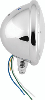 Bikers Choice 5-3/4 Chrome Bottom Mount Headlight Clear Lens H4 60/55W Universal