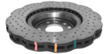 DBA 15-20 Volkswagen Golf R Front 4000 Series Cross Drilled Rotor w/Silver Hat