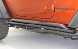 Fishbone Offroad 07-18 Jeep Wrangler JK 2 Door Rubicon Steel Rock Slider - Black Textured Powdercoat