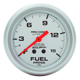AutoMeter Gauge Fuel Pressure 2-5/8in. 15PSI Mechanical W/Isolator Ultra-Lite