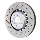 SHW 13-16 BMW M5 4.4L Left Front Cross-Drilled Lightweight Brake Rotor (34112284101)