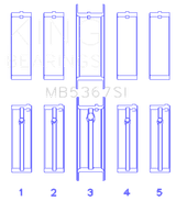 King Engine Bearings GMC 2.4L (146cu) I4 Ecotec Main Bearing Set - (Size 0.25 Oversized)