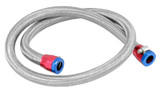 Spectre Stainless Steel Flex Fuel Line 3/8in. ID - 3ft. w/Clamps Red/Blue