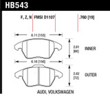 Hawk Audi A3 Quattro / VW EOS / Golf / Jetta / Passat / Rabbit Performance Ceramic Front Brake Pads