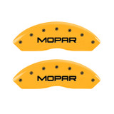 MGP 2 Caliper Covers Engraved Front Mopar Yellow Finish Black Char 2006 Jeep Wrangler