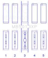 King Engine Bearings Chevy LS1 / LS6 / LS3 (Size 030) Performance Main Bearing Set
