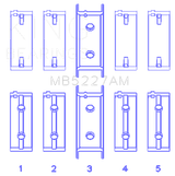 King Engine Bearings Mitsubishi 4G63/4G63T (92) (Size +0.50mm) Main Bearing Set