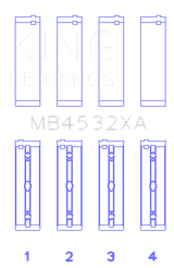 King Engine Bearings Mercedes Benz Om 642.822/36/910/20/30/70 (Size +0.50mm) Main Bearing Set