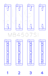 King Engine Bearings Suzuki H25A H27A (Size +0.75mm) Main Bearing Set