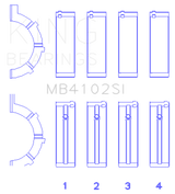 King Engine Bearings Chrysler 226 (3.7L) (Size +1.0mm) Main Bearing Set