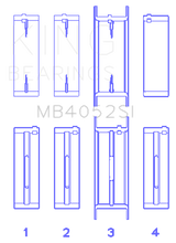 King Engine Bearings Ford 232 (3.8L) (Size +0.25mm) Main Bearing Set