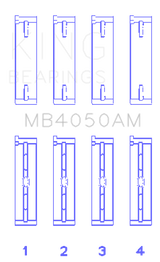 King Engine Bearings Mitsubishi 6G74 (Size +0.50mm) Main Bearing Set