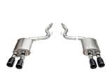 Corsa 24+ Ford Mustang Dark Horse 5.0L 3in Dual Rear Axle-Back w/Twin 4.5in Black PVD Straight Tip