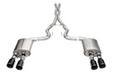 Corsa 24-25 Ford Mustang Dark Horse 5.0L 3in Dual Rear Cat-Back w/Twin 4.5in Black PVD Straight Tips