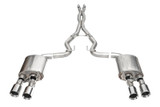 Corsa 24+ Ford Mustang Dark Horse 5.0L 3in Dual Rear Exit Cat-Back w/Twin 4.5in Polish Straight Tip