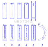 King Engine Bearings Ford 302 Cid Coyote (Size +0.5mm) Main Bearing Set