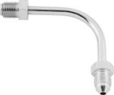 Twin Power Stainless Brake Fitting Male 3/8-24 Inverted Flare to AN-3 Male 90  Adaptor Tube Long