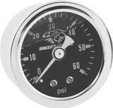 Bikers Choice Black Face Liquid Filled Oil Pressure Gauge 0-60 Psi 1/8 NPT