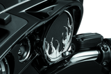 Kuryakyn Flame Speaker Grills For 14-Up Touring Models Chrome
