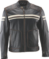 Kuryakyn Leather By River Road Hoodlum Vintage Leather Jacket Black - 2XL