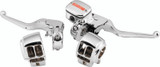 Bikers Choice 96-07 FLH/FLT Chrome Handlebar Control Kit W/O Switches 11/16 Bore W/Audio