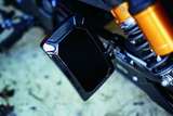 Kuryakyn Nova Curved Vertical Mount Side License Plate Holder Gloss Black