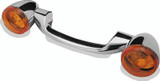 Bikers Choice 91-08 Touring 86-17 FLST Narrow Chrome Rear Turn Signal Bar Kit W/Amber Lens