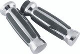 Bikers Choice 81-17 XL & Big Twin Dual Cable Chrome & Black Sensation Grips Pr