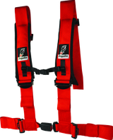 DragonFire Racing Harness- H-Style- 4-point- EZ-Adjust- 3in Buckle- Red