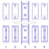 King Engine Bearings Mitsubishi 4G63/4G63T (92) (Size +1.0mm) Main Bearing Set