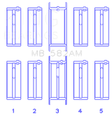 King Engine Bearings Ford 2.0/2.3L 8V (Size +0.50mm) Main Bearing Set