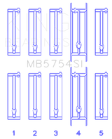 King Engine Bearings Chevrolet 121Ci/Ln2 134Ci Fl O/S 010 (Size +0.75mm) Main Bearing Set