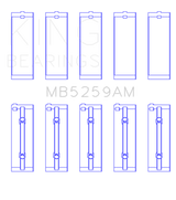 King Engine Bearings Honda B18A1 (Size +1.0mm) Main Bearing Set