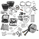S&S Cycle 00-06 BT 124in Hot Set Up Kit w/ S&S Cylinder Heads - Wrinkle Black