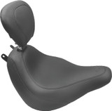 Mustang 18-21 Harley Heritage Classic & Deluxe Wide Tripper Solo Seat w/Driver Backrest - Black