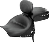 Mustang 03-08 Kawasaki Vulcan 1600 Classic,05-08 Nomad Tour 2PC Seat w/Driver Backrest Studs - Black