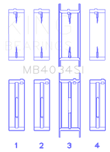 King Engine Bearings Ford 232 (Size 0.25) Main Bearing Set