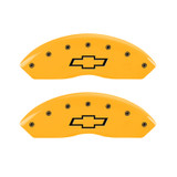 MGP 2 Caliper Covers Engraved Front Bowtie Yellow Finish Black Char 1999 Chevrolet Tahoe