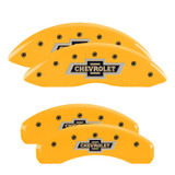 MGP 4 Caliper Covers Engraved F & R 100 Anniversary Yellow Finish Black Char 2019 Chevrolet Tahoe