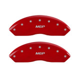 MGP 4 Caliper Covers Engraved Front & Rear MGP Red Finish Silver Char 2018 Subaru Impreza