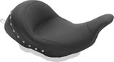 Mustang 08-21 Harley Electra Glide,Rd Glide,Rd King, Str Glide Lowdown Solo Seat w/Studs - Black